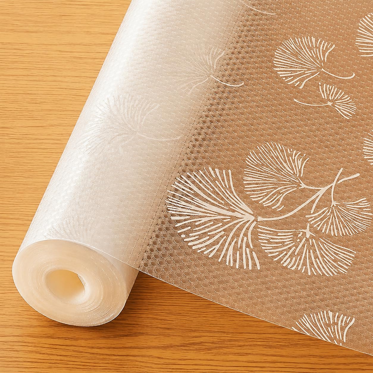 ElastPro (45 cm X 3 m) Printed Shelf Liners for Kitchen Shelves, Drawer Mat, Shelf Liner, Fridge Mats, Kitchen Cabinet Drawer Mat Liner Sheets (Fan Leaf White) Kafalo
