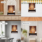 Puzzle Berry Wall Mounted Wooden Pooja Mandir for Home & Office with LED Spot Light, Big Size Temple, Pooja Stand with Door, Devghar, God Temple for Home, Pooja Shelf, Home Temple (Mandir Design 1)