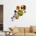 Artvibes You Will Never Have This Day Again Round Shape MDF Wooden Wall Decor Items | Motivational Wall Decor | Wall Poster | Gift Items | Office Wall Decoration Items (WPS_128NV), Set of 11