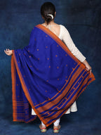 Exotic India Women's Shawl (SHY72-mazarine-blue_Mazarine Blue_FS)