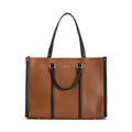 Fargo Iconic Tote Bag for Women | Vegan Leather Handbag with 15-Inch Laptop Compartment, Smooth Zip, Luxury Look | Stylish Office, College & Travel Tote | Made in India (Brown)