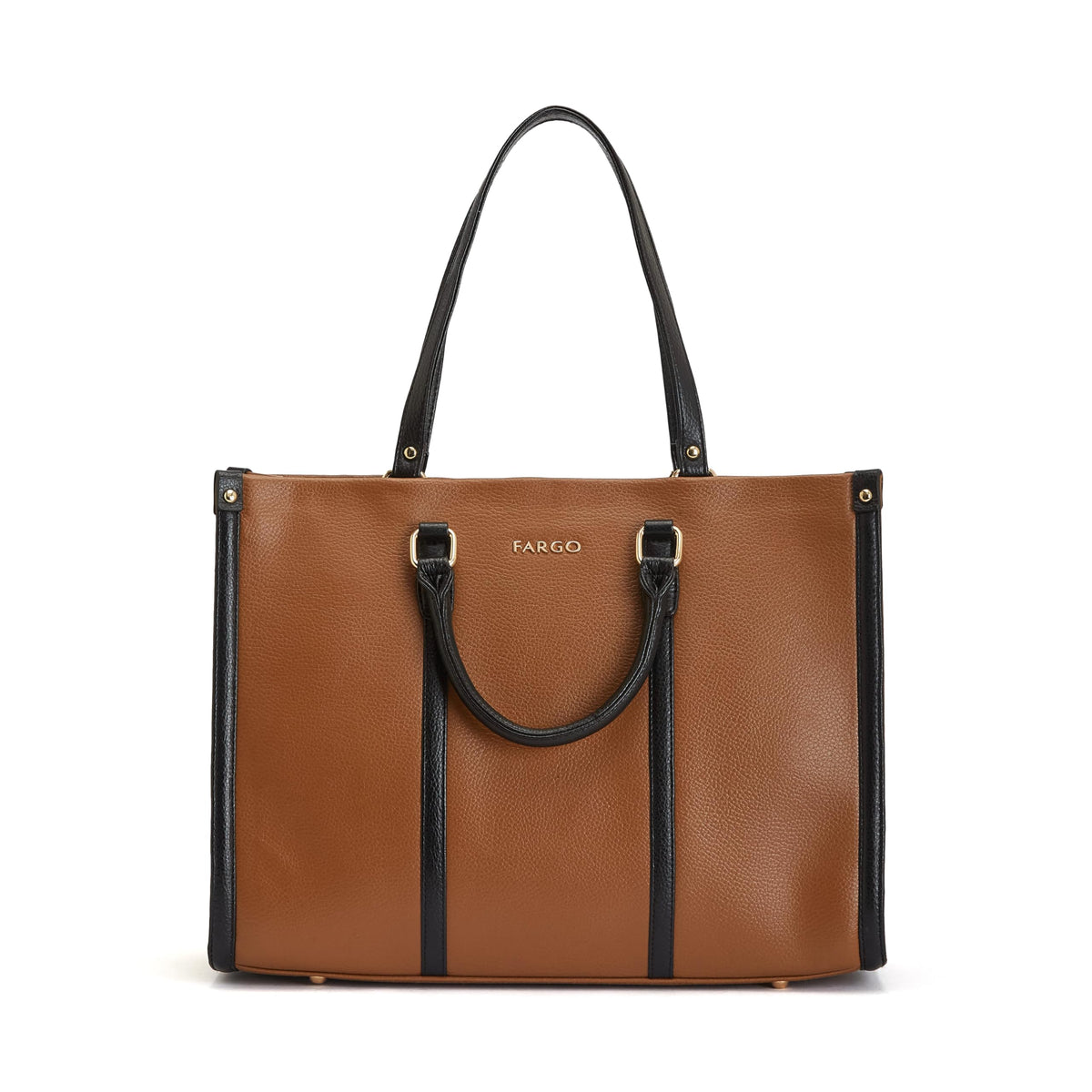 Fargo Iconic Tote Bag for Women | Vegan Leather Handbag with 15-Inch Laptop Compartment, Smooth Zip, Luxury Look | Stylish Office, College & Travel Tote | Made in India (Brown)