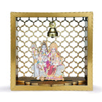 Art Street Shiv Parivar Small Pooja Mandir for Office & Home Wall Hanging Temple, Diwali Decoration, Gifts, Dcor for Friends & Family (7x7 Inch)