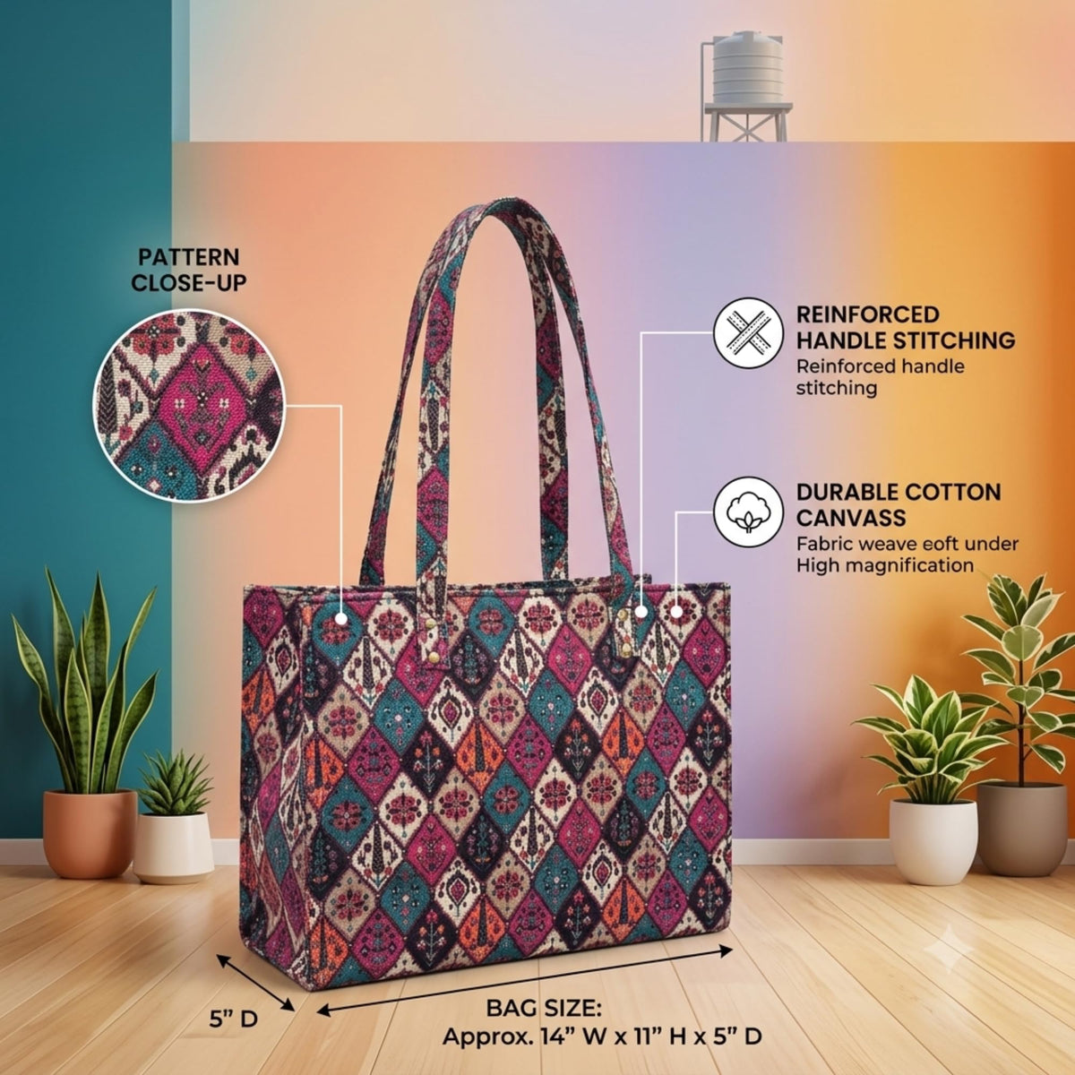 Stylish Tote Bags for College | Large Capacity Handbags for Women Latest with Zip Pockets | Lightweight Office Handbag for Woman | lady handbags |12 Inch (Multicolor)