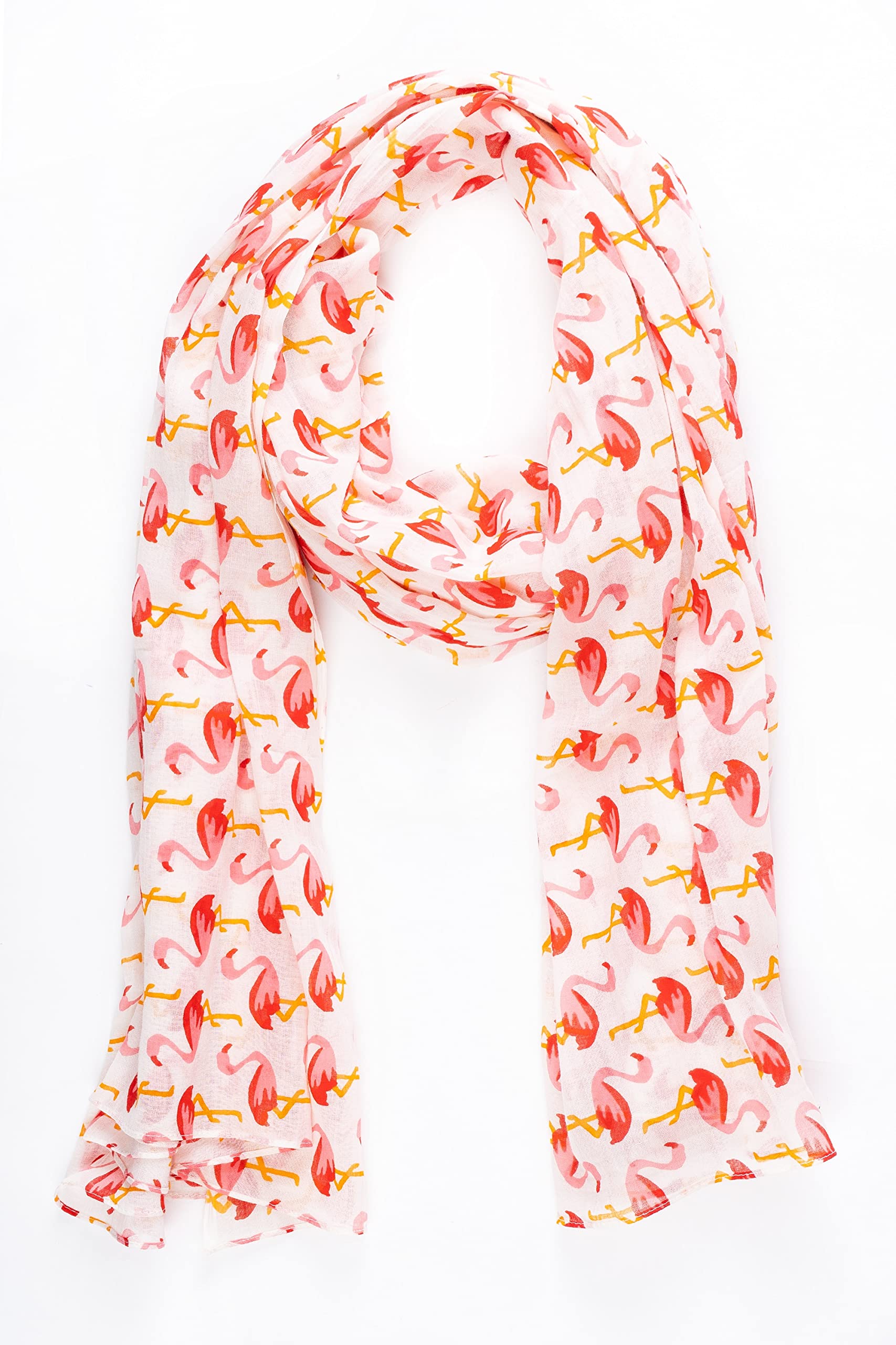AQVA Printed Cotton Scarf for Women Stylish (Flemingos) | Head and Face Cover Scarf for Girls with 100% Cotton | Soft & Lightweight Scarves/Stoles for all Weather (72 x 43 in)
