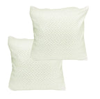 House of Quirk Polar Fleece Fabric Cushion Cover with Zipper Pack of 2 (White, 45 x 45 cm)