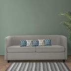 Trance Home Linen Small 12x12 inch Set of 5 Premium 100% Cotton 1Cushion Covers Only | Small Cushion Covers Only (12x12 inch | 30cmx30cm, Dori & Damask Blue) Set of 5-180 TC