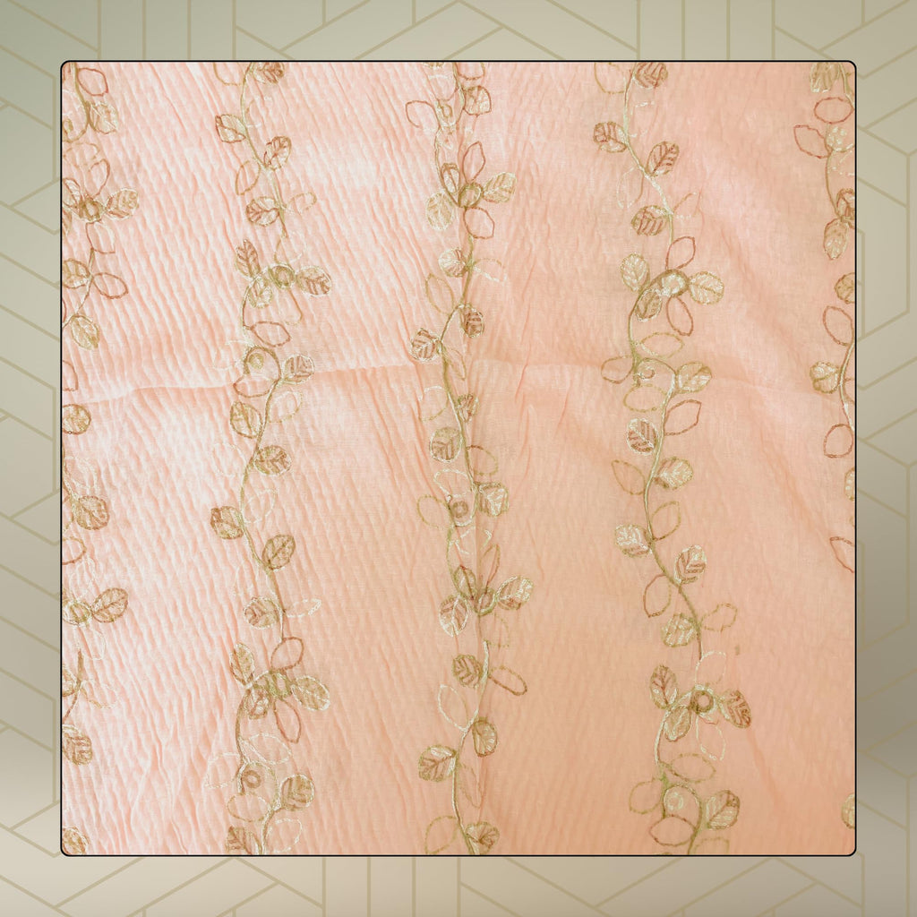 FAHABO Scarf for Women Stylish Pleated Viscose Cotton with Embroidery and Tassels | Hijab Scarf | Stole | Soft, Lightweight, and Latest Scarves | 72 x 33 Inches (Orchid Pinkish Peach)
