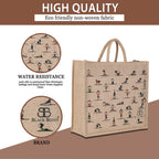 BLACKBOXES Big Eco Cotton Canvas Shopping Bags for Carry Milk Grocery fruits Vegetable with Reinforced Handles jhola Bag - Kitchen Essential (16x5.5x14.5-inches) (green)