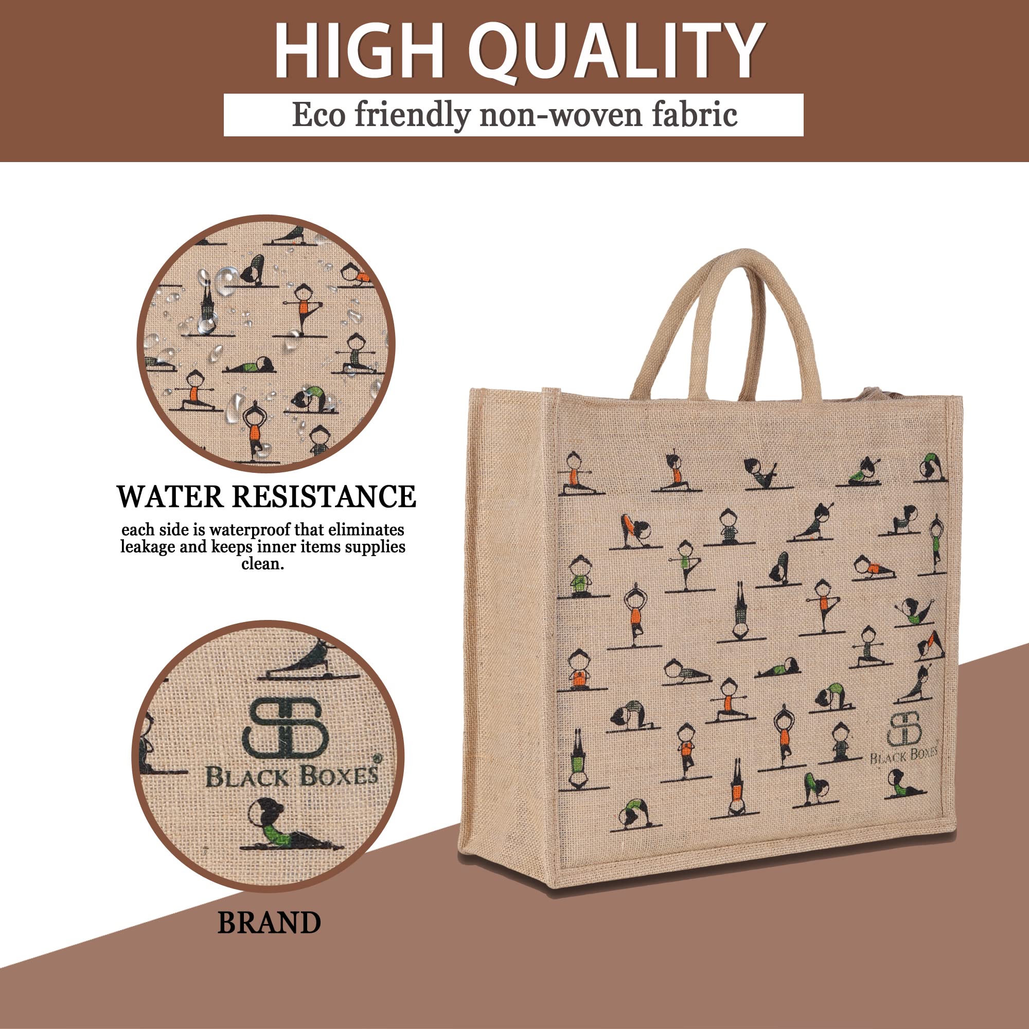 BLACKBOXES Big Eco Cotton Canvas Shopping Bags for Carry Milk Grocery fruits Vegetable with Reinforced Handles jhola Bag - Kitchen Essential (16x5.5x14.5-inches) (green)