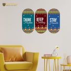 Artvibes Stay Humble Positive Quotes Printed Wooden Wall Hanger for Home | Office | Living Room | Gift | Modern Decoration Items | Kitchen Wall Decor | Artworks (WH_9004N), Set of 3