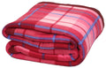 Goyal's Check All Season Polar Fleece Double Bed Blanket 500 TC, 90x90 Inches - Pink Kafalo