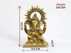 KridayKraft Metal Ganesha Idols ganpati Decoration Setup for Home Statue, 15 cm Height, 9.5 cm Width, 330 gm, Religious Hindu Idol