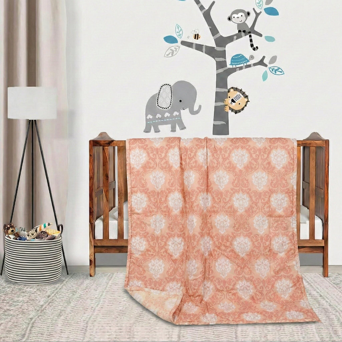Trance Home Linen 100% Cotton | New Born Baby Blanket | Baby Dohar Swaddler Comforter | Warm Baby Essential (1 Year to 3 Year 100x140 Centimeters | New Royale Peach) Kafalo