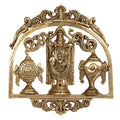 ARTVARKO Brass Lord Tirupati Balaji Lord Sri Venkateswara Balaji with Shankh Chakra Namah Wall Hanging Idol Showpiece Home Décor 13 Inch