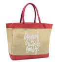 Earthbags Reusable and eco-Friendly Bag Made of Jute and Cotton Typography Printed Carrybag with Strong Cotton Padded Handles (15x19x6 Inch)
