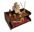 HOMEWEY DECOR Wooden Home Temple Handcrafted Support Heavy Idols Luxurious Finish Pooja Mandir for Home and Office Wall Mount for Pooja Room (STB04-04DM-1)