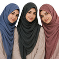 Trending Plain Chiffon Georgette Fancy Hijab/Scarves/Shawl/Stoles/Duppatta Combo of 3 Muslim Women Malaysian Soft College Girls Abaya Scarf Collection (Dark Mocha, Brown, khaki)