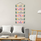 Artvibes In This Home Wake Up Smiling MDF Wooden Wall Art for Home Decor | Quotes Decor Item | Home Quotes Wall Hanging | Modern Decor Items | Wall Poster | Artworks Hangings | Unique Gift (WH_3261N)
