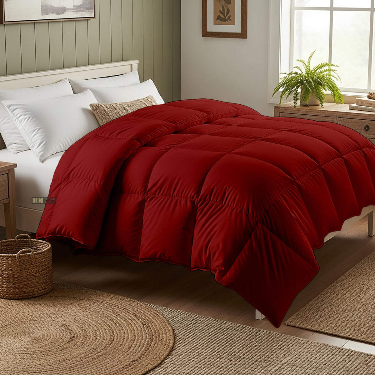 Day Care® Cloud Loom 600 GSM Filling Microfiber Comforter | Ultra Warm Heavy Winter Quilt Blanket Rajai | Soft, Fluffy & Hypoallergenic Bedding | 60x90 Single Bed - Burgundy Kafalo
