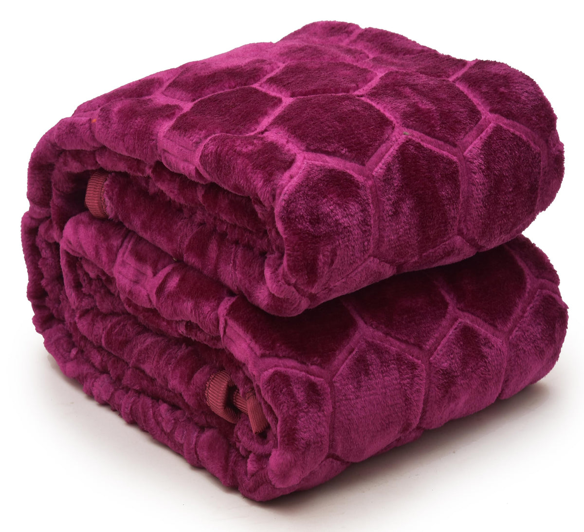 BENAVJI Mink Floral Embossed Super Soft AC Bed Velvet for Winter Blanket (Single, Burgundy) Kafalo