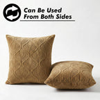 Yellow Weaves Jacquard Cushion Covers | Sofa Cushion Covers | Throw Pillow Cover for Sofa, Couch, Living Room| Removable & Washable | 16x16 Inches, 1 Piece (Golden Brown)