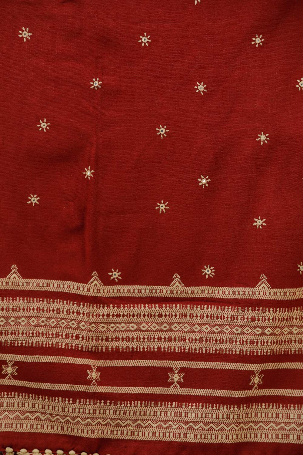 Exotic India Women's Kutch Wool Shawl (SHY72--mandarin-red)