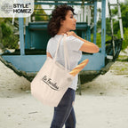 Style Homez Classic Eco-Friendly & Reusable Cotton Canvas Grocery Tote Bag, Medium Size 16 x 14 Inch Natural Color (BE FEARLESS)