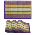 HOKIPO ® Handcrafted River Grass Madurkathi Mats for Dining Table Set of 4 Placemats, (12x18 Inches, Purple) Kafalo