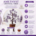 Amethyst Gemstone Tree 10 Inch | Natural Crystal Money Tree for Home & Office Decor | Vastu Feng Shui Healing Crystal Bonsai | Wealth, Prosperity, Positive Energy & Gift Item