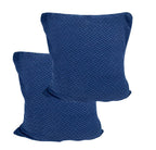 House of Quirk Polar Fleece Fabric Cushion Cover with Zipper Pack of 2 (Navy Blue, 45 x 45 cm)