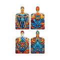 Artvibes Royal Elephant & Peacock Floral Modern Art Decorative Wall Hanging Ornaments | Wall Sculpture | Wood Decorative Items | Modern Decoration | Wall Poster | Unique Gift (WH_5643N), Set of 4
