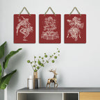 Artvibes Mytholgical GodsDecorative MDF Wooden Wall Art for Home | Printed Wall Decoration | Scenery For Drawing Room | Wall Illustrations | Artworks Hangings | Gift Items (WH_96149N), Set of 3