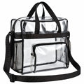 Clear Bag Stadium Approved, Transparent Tote Bag and Gym Clear Bag, See Through Tote Bag for Work, Sports Games and Concerts-12 x12 x6 (Black)