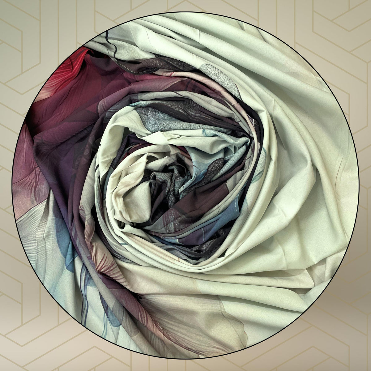 FAHABO Iconic Collection Digital Print Swiss Butter Cotton Scarf Stole for Women (Pale Green - Re)