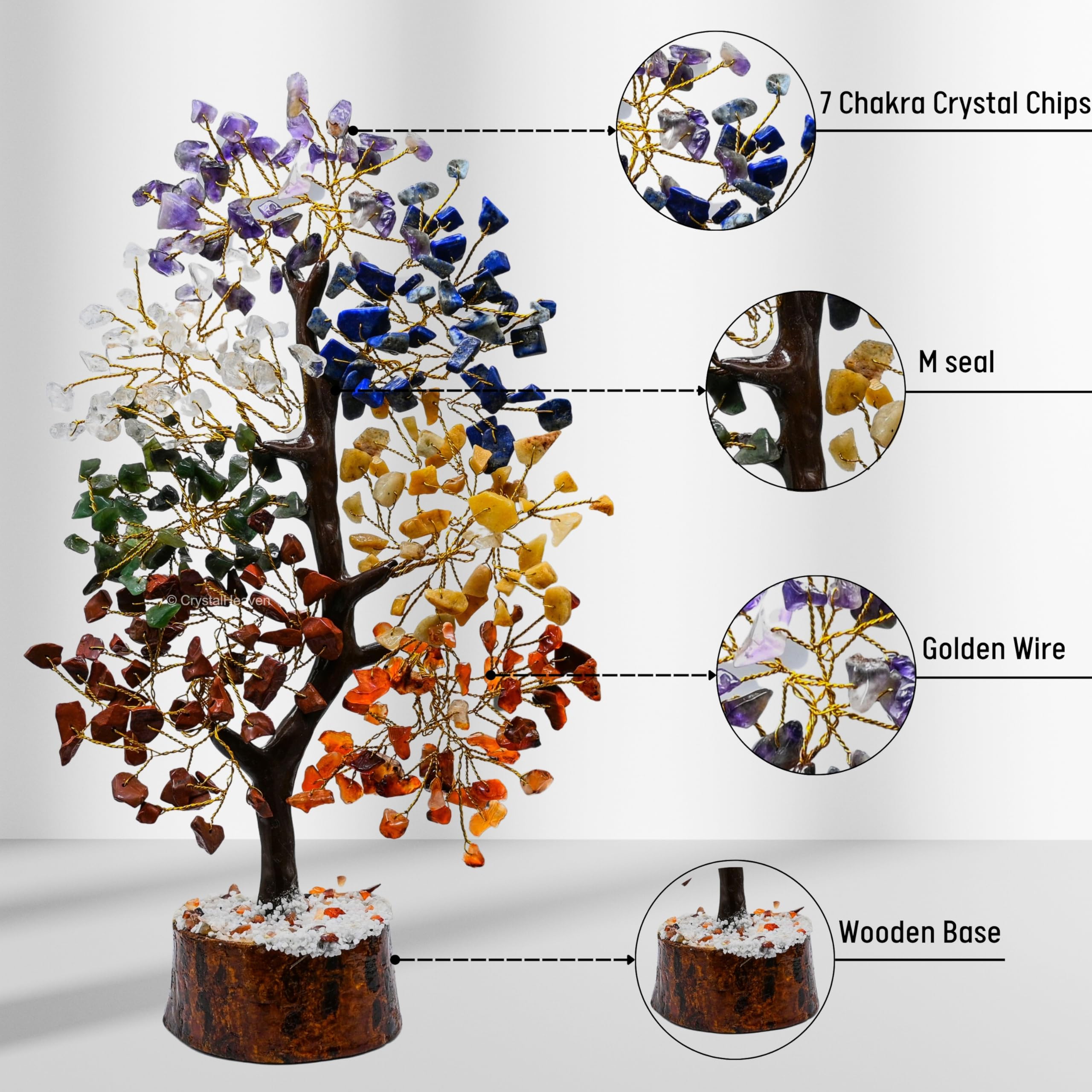 Certified 307 Beads Crystal Tree Home Decoration Items for Good Luck