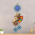 Artvibes Vighnaharta Ganesh Evil Eye Wall Decor for Main Door Entrance | Nazar Protection Hanging for Home Temple Living Room Office | Spiritual Vastu Good Luck Decorative Wall Art Gift (WH_8568N)