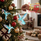 TIPTOP DECORATION Premium 3D Clear Crystal Acrylic Iridescent Pigeon Dove Hummingbird Hanging Suncatcher (Aquamarine, Pack of 1 Piece)