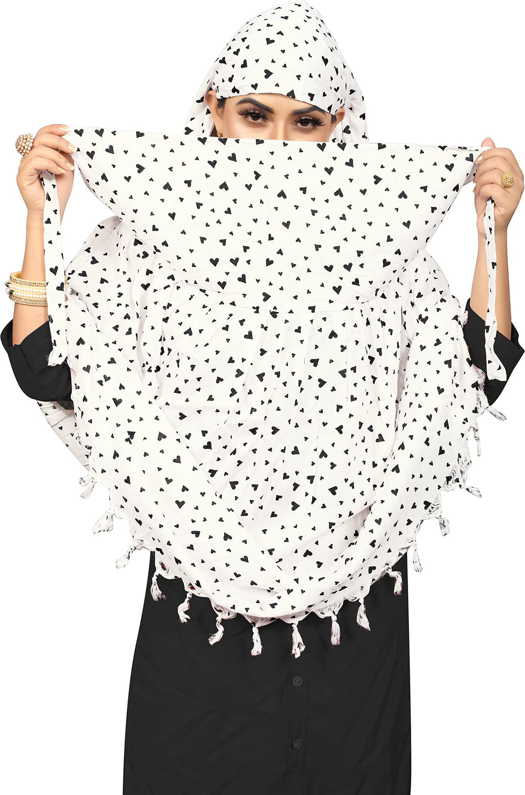 VASTTRAM Women's Pure Cotton Long Scarves Scarf Cum Mask usable for Driver Anti Pollution Full Face Cover With UV Sun Rays Protection