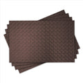 ElastPro Placemat Set of 4 Heat-Resistant Place Mats Stain Resistant Washable, Dining Table and Fridge Mat (Diagonal Pattern, Coffee Brown) Kafalo