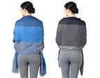 Flyer Women's stole/scarf Colour- Sky Blue & Grey AND Black & Grey soft viscose ethnic scarves pack of 2 ST-06-ST-07