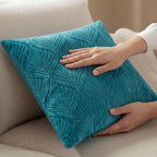 Yellow Weaves Jacquard Cushion Covers | Sofa Cushion Covers | Throw Pillow Cover for Sofa, Couch, Living Room| Removable & Washable | 16x16 Inches, Set of 2 (Peacock Blue)
