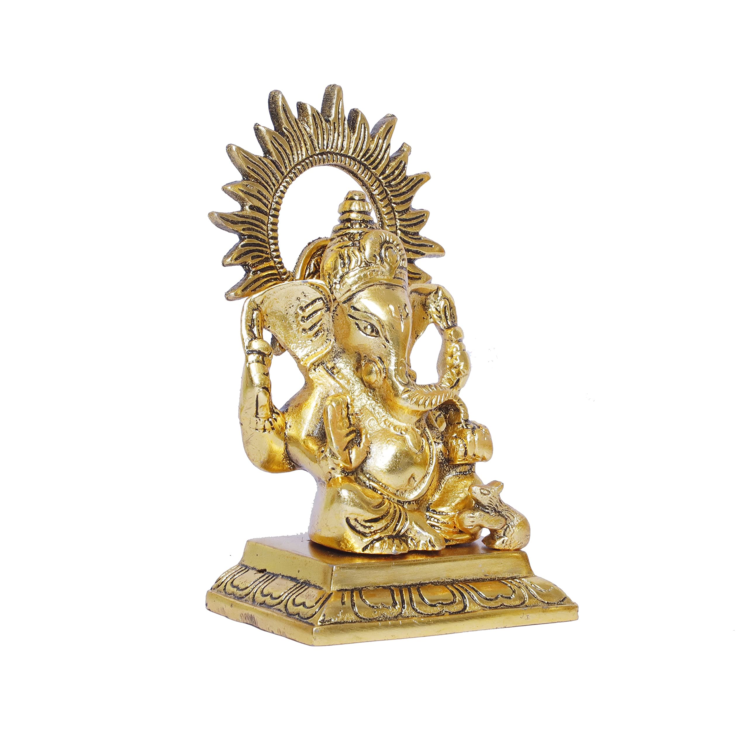 KridayKraft Ganesha Metal Statue,Ganpati Murti for Pooja Room & Decor Your Home,Office,Religious Idol Gift Article,Showpiece Figunrines...