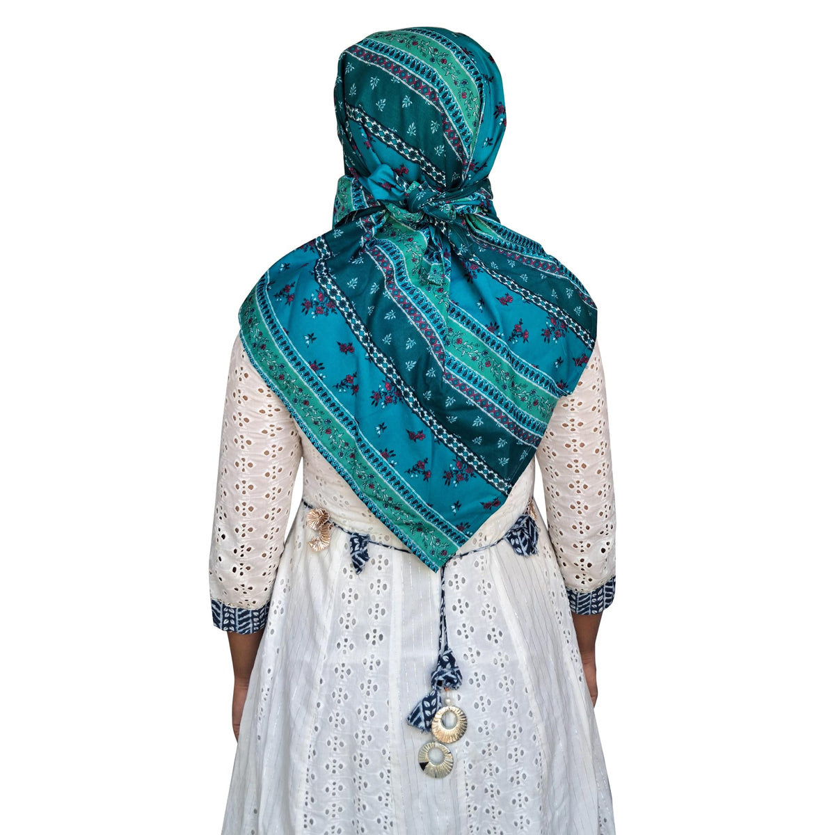 Switchon Rayon Anti Pollution Full face Scarf UV Sun Rays Protection Hijab scarf for women - Free Size (Green_Multi)