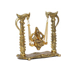 KridayKraft Ganesh ji Idol,Ganpati murti on Swing jhula for Temple Pooja, Ganesha Metal Statue Table Decorative Home,Office & Gift Your Relatives,Religious Idol Showpiece Figurines Gift Article...