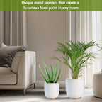BEHOMA Metal Planters White (Set of 2)