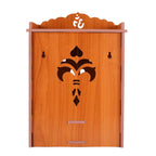 MIDU Pooja Mandir For Home Wall Hanging Mdf Wooden Temple With Door Brand (Orange,41 Cm)