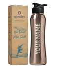 Speedex Customised Stainless Steel Sipper Water Bottle 1 Ltr with Engraved Name – Personalised Flip Cap Bottle for Kids, Adults, School, Sports, Gym, Copper Gold, Set of 1