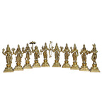 ARTVARKO Brass Dashavatara Dasavatharam of Lord Vishnu Statues Ten Incarnations Avatars Idol Murti for Mandir Puja Temple Height 9.5 Inches
