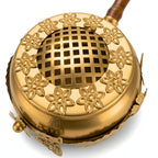 DSH Home Purifying Incense Burner Loban Burner with Wooden Handle Dhoop Dhuni Burner Home Office Temple Prayer Butler.(L-7)